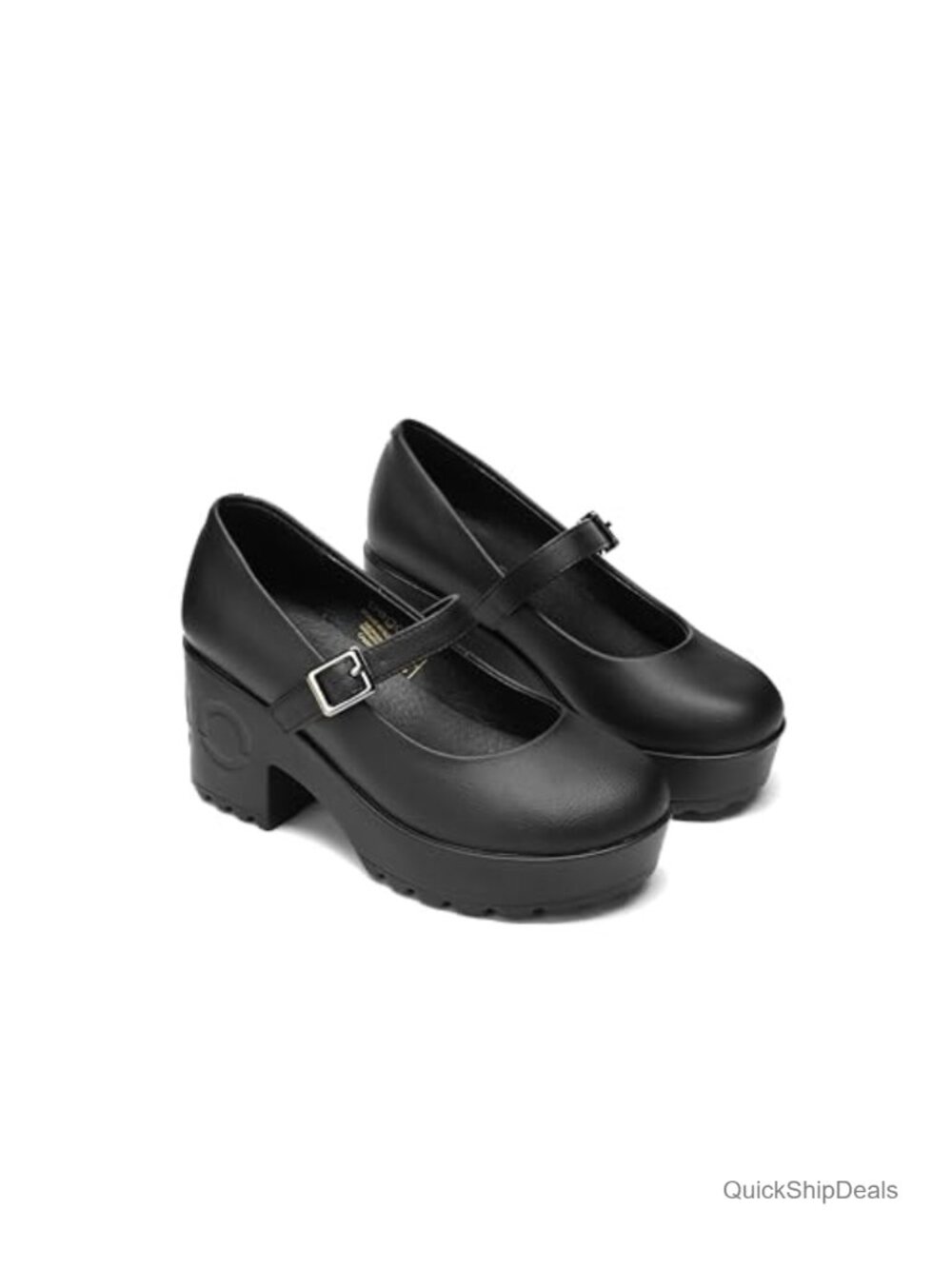 Women's Platform Mary Jane Shoes Vegan Chunky Heel Dress Pumps
